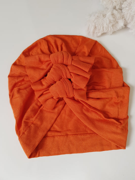 Triple Bow Turban - Orange