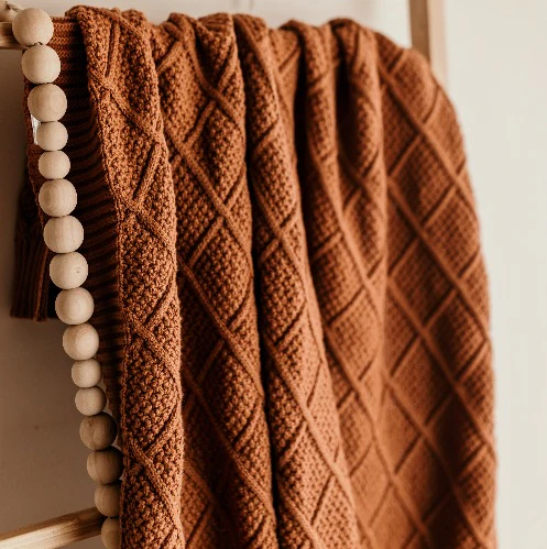 Cinnamon Organic Knitted Blanket