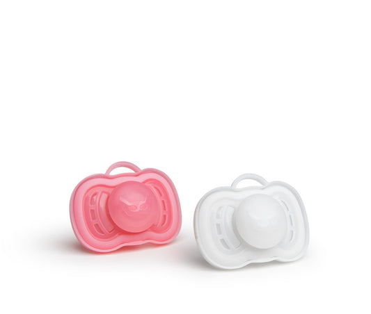 Hero Pacifiers 6+months (2 Pack) - Pink/White
